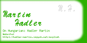 martin hadler business card